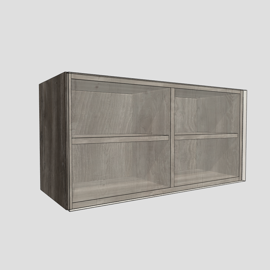 Wardrobe Wall Unit With Divider and Adjustable Shelves (Open Up Door)