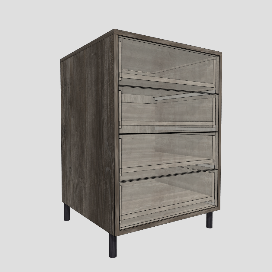 Base unit with 1-8 drawers