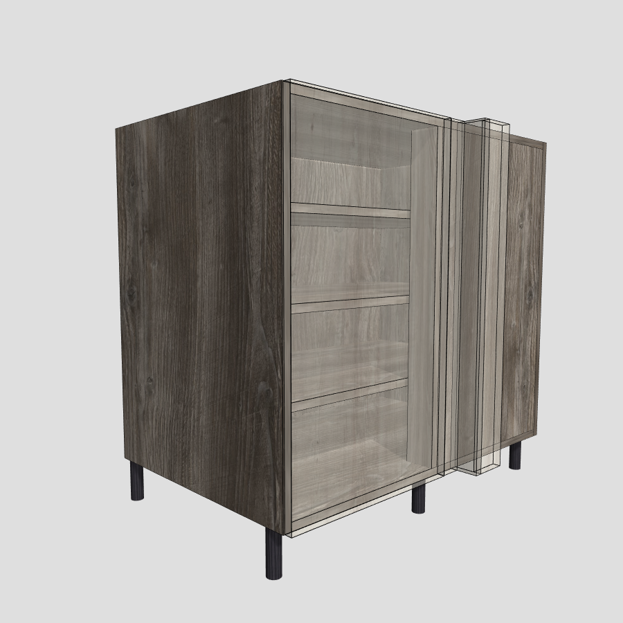 Kitchen Base Right Corner Cabinet With Adjustable Shelves