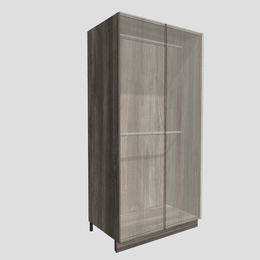 Wardrobe with double hanging rail